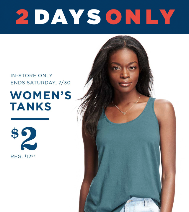 Old Navy: Women’s Tanks only $2.00 Each! (Reg. $12.94) In-store only!