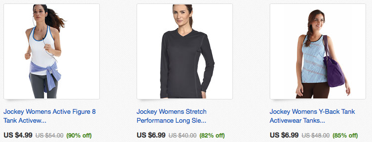 Save up to 90% During Jockey’s Clearance Sale + Free Shipping! Women’s Activewear starts at $4.99 shipped!