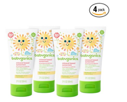 Babyganics Mineral-Based Baby Sunscreen Lotion, SPF 50, (Pack of 4) Only $11.97 Shipped! That’s Only $2.99 each!