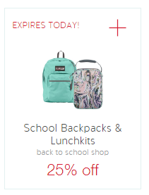 25% Off Backpacks and Lunchkits at Target!