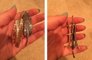 feather hair clips