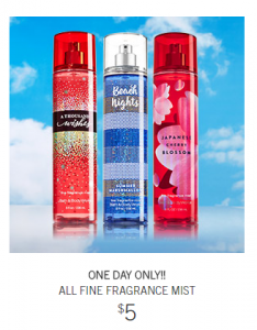 fragrance mist one day sale