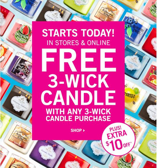 Bath & Body Works: Buy One 3-Wick Candle Get One FREE! Get The Lilac Blossom Scent For Only $4.33 Each!