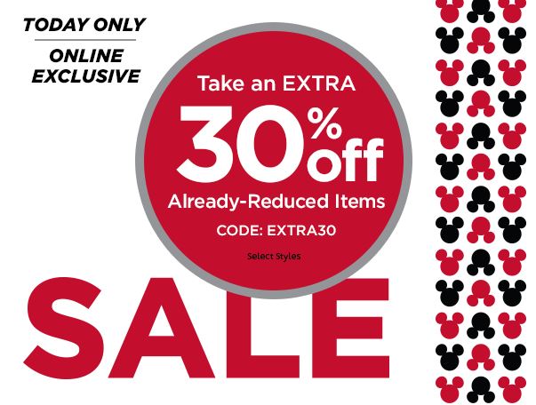 Disney Store: 30% Off Already Reduced Items Today Only! (7/28)
