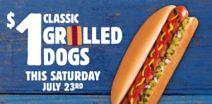 $1 Classic Grilled Dogs Today Only at Burger King!