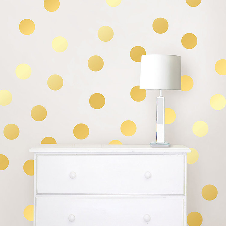 Gold Confetti Dots Wall Stickers – Set of 128 – Just $22.99! Free shipping!