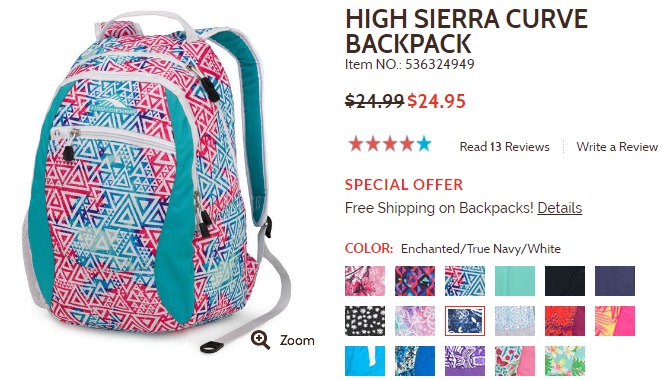 High Sierra BackPacks From $12.49 SHIPPED!