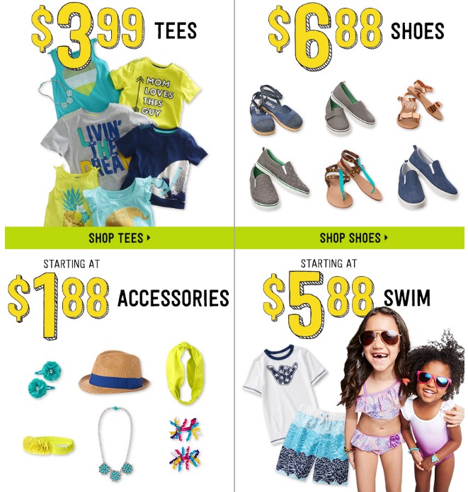 Crazy 8: Tees $3.99, Shoes $6.88, Swim $5.88 + FREE SHIPPING! Crazy 8: Tees $3.99, Shoes $6.88, Swim $5.88 + FREE SHIPPING!