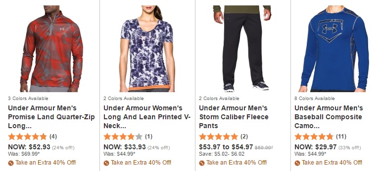 EXTRA 40% OFF Select Under Armour Clearance + FREE Shipping at Dick’s!