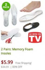 Two Pairs of Memory Foam Insoles Only $5.99 Shipped!