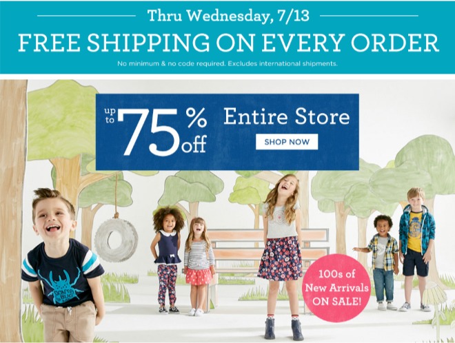 FREE Shipping From Gymboree + 75% OFF the Entire Store!
