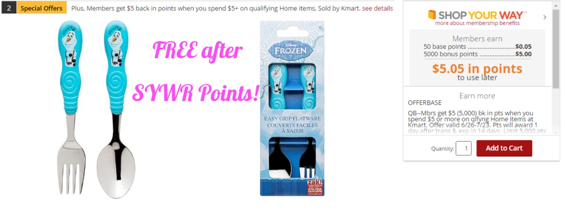 FREE Disney Frozen Olaf 2-pc Flatware Set After SYWR Points! ($5 OOP)