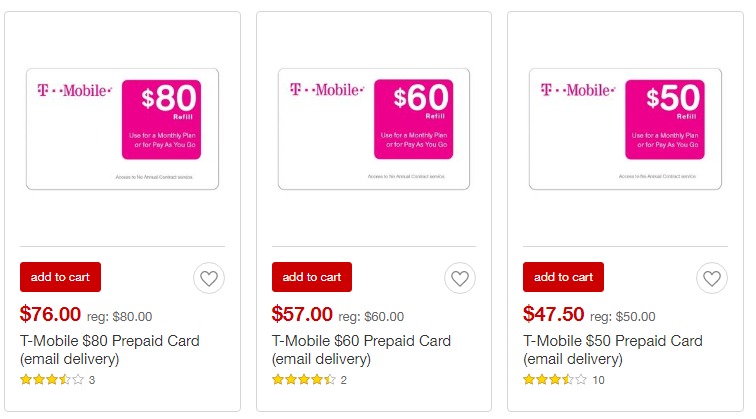 T-Mobile Prepaid Cards 5% Off at Target!