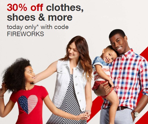 30% OFF Clothes, Shoes, and MORE at Target Today ONLY!