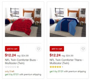 Select NFL Comforters From $12.24!