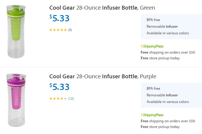 Cool Gear 28 oz Infuser Bottle—$5.33!