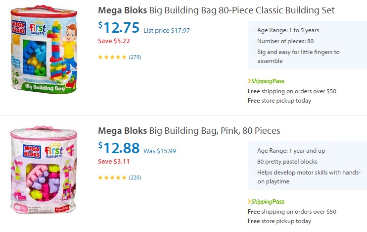 Mega Bloks Big Building Bag 80-pc Building Set—$12.75 + Free Pickup!