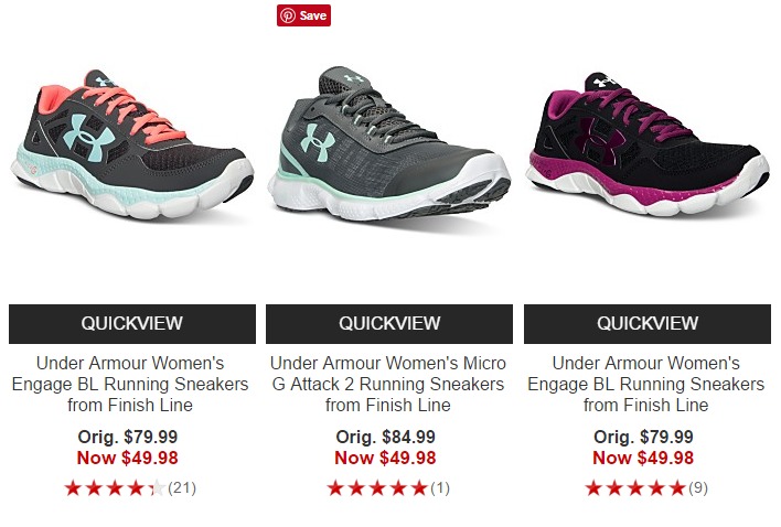 Under Armour Women’s Sneakers Only $49.98 + Free Shipping With Beauty Purchase!