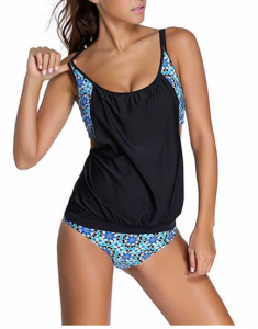 EVALESS Women’s Strips Sporty Double Up Tankini As Low as $10.50!