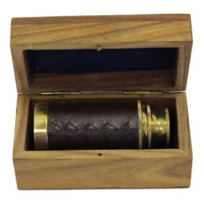 6″ Handheld Brass Telescope with Wooden Box $7 (originally $22.95)
