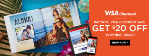 Shutterfly: $20 Off $20 or More with VISA Checkout
