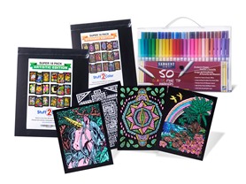 Stuff2Color 36 Fuzzy Velvet Posters + 50 Marker Bundle – Just $19.99!