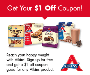 FREE Atkins Weight Loss Quick-Start Kit + $1 OFF Coupon!