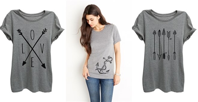 Anchors + Arrows Relaxed Graphic Print Tees – Just $12.99!