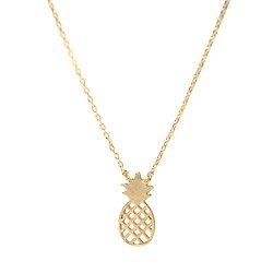 Handcrafted Brushed Metal Pineapple Fruit Necklace – Just $11.99!