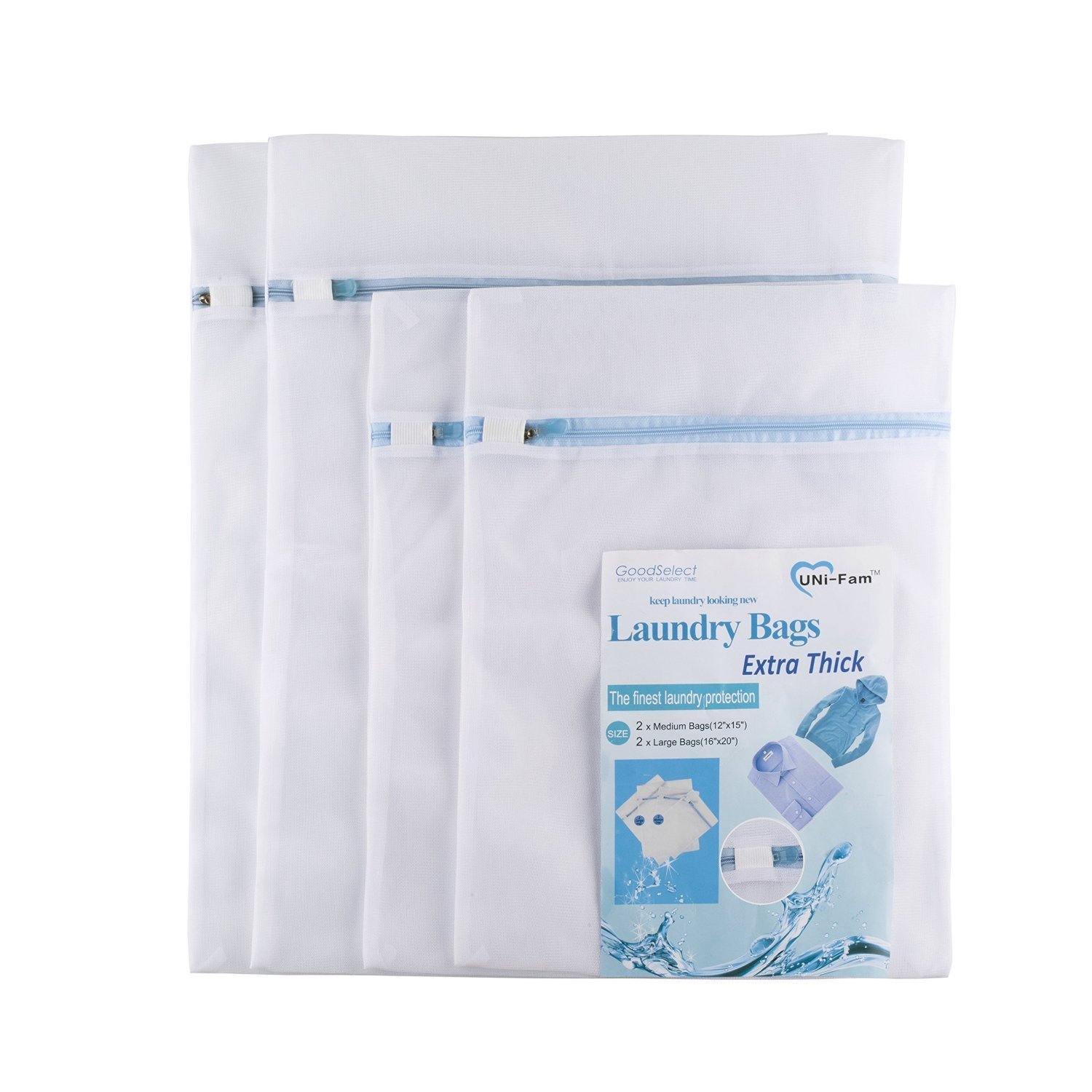 UNI-FAM Set of 4 Extra Thick Mesh Laundry Bags – Just $7.99!