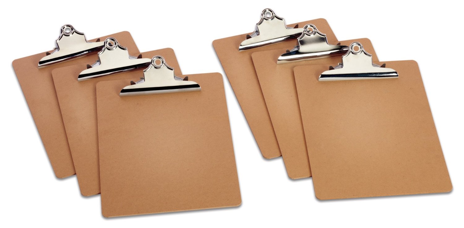 TOPS Masonite Clipboards, 9 x 12.5 Inches, Pack of Six – Just $6.95!