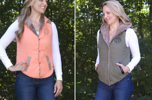 Monogrammed Puffer Vests Just $14.99! Great for Fall!!
