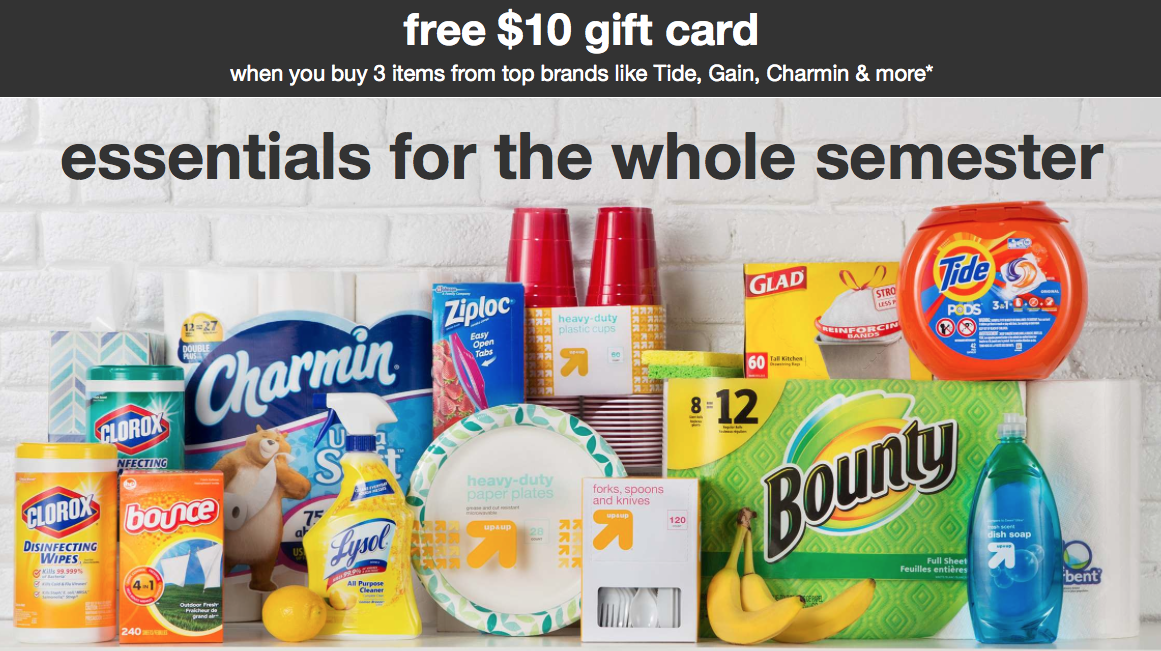 Target: Buy (3) Tide, Gain, Charmin & More, Get a $10 Gift Card! Tide 100 oz Only $7.10 each Shipped! Stock up Price!