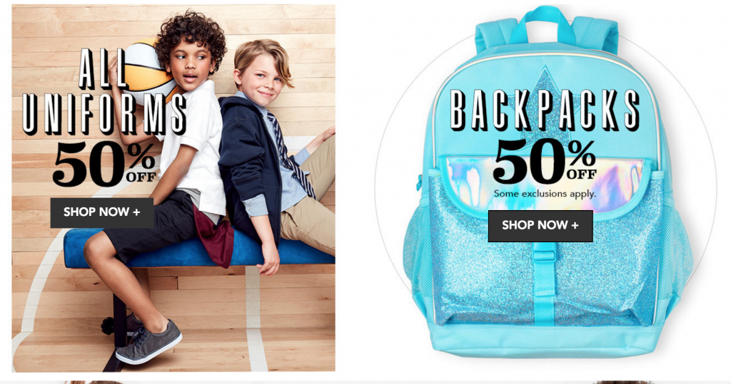 50% Off Backpacks & Uniforms And FREE Shipping At The Children’s Place!