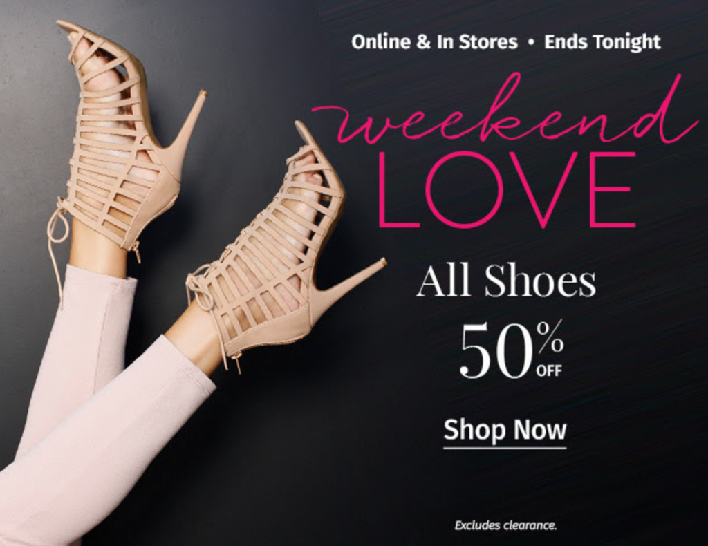 Take 50% Off All Shoes At Charlotte Russe Today Only (8/6)! Perfect For Back-To-School!