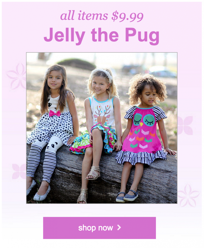 Zulily:  Jelly The Pug Everything $9.99 Through August 10th At 6:00am PT!