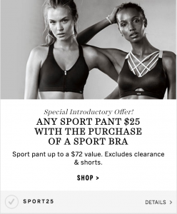 Get A Victoria Secret Sport Bra & Sport Pants For Just $40.00!