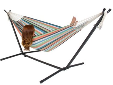RUN! Double Hammock With Space Saving Steel Stand & Portable Carrying Case Only $59.99 Shipped! LOWEST PRICE!