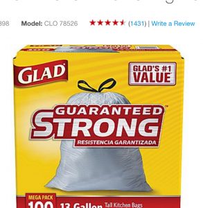 Glad 100-Count 13 Gallon Garbage Bags Just $9.99 At Staples!