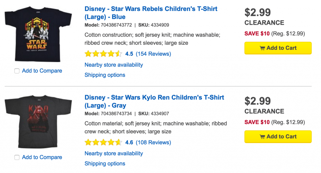Children’s Star Wars T-Shirts Just $2.99 At Best Buy!