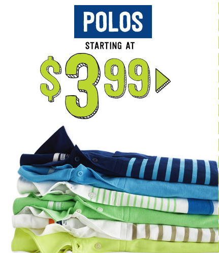Crazy 8: FREE Shipping on your Entire Purchase! Polos Only $3.99, Shoes $5.99 and More!