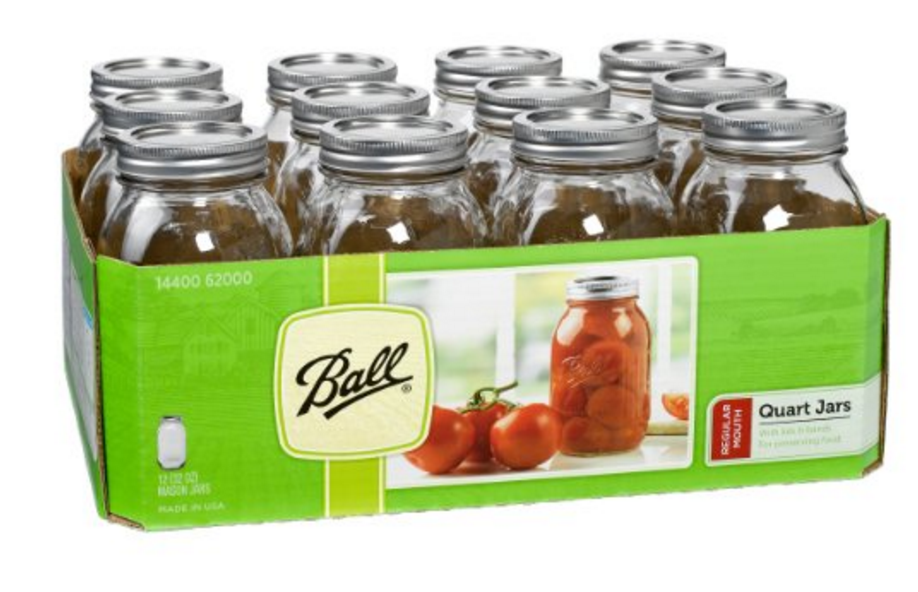 Ball Regular Mouth Quart Jars with Lids and Bands 12-Count Just $9.17!