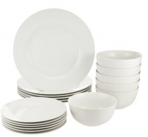 AmazonBasics Classic White 18-Piece Dinnerware Set Just $30.49!