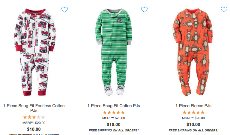 Carters & Osh Kosh: 50% off Pjs + FREE Shipping! Grab Bodysuits Only $5.00 (Reg. $12) & 1 Piece Cotton Pjs Only $10 Shipped!