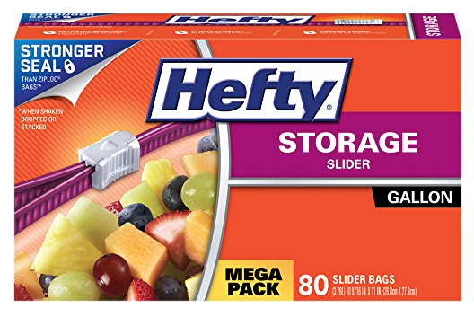 Hefty Slider Storage Bags, Gallon, 80 Count for only $7.59 Shipped!