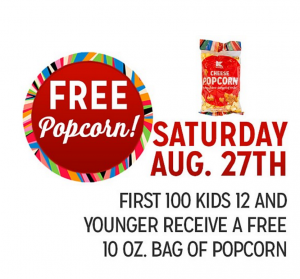 FREE Popcorn For First 100 Kids At Kmart August 27th!