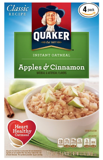 Quaker Instant Oatmeal, Apples & Cinnamon, Breakfast Cereal (8 Boxes) Only $14 Shipped! That’s Only $1.75 Each!