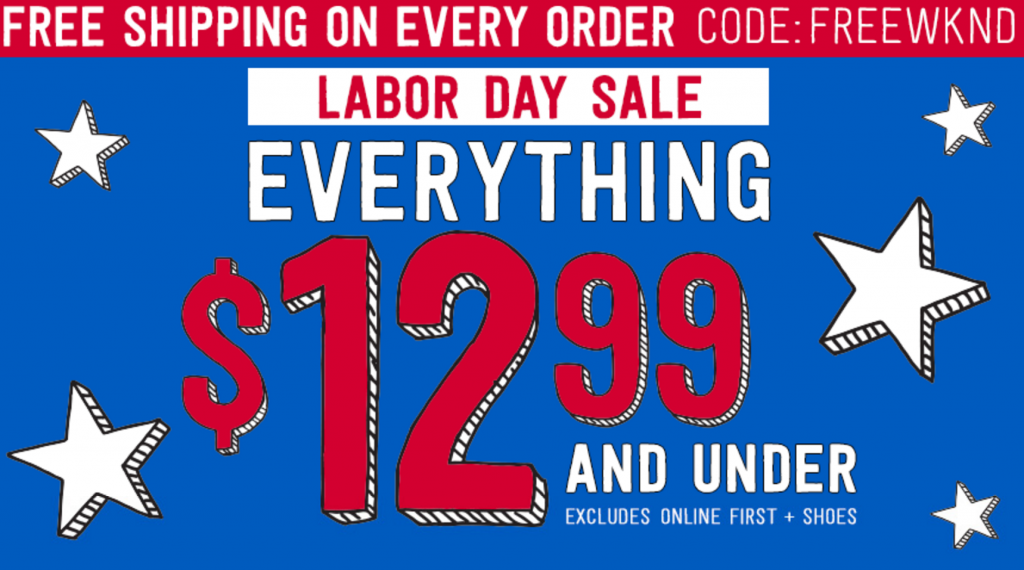 Crazy 8 Labor Day Sale Starts Now! Everything $12.99 Or Less Plus FREE Shipping!