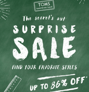 TOMS Surprise Sale Starts Now! Save Up To 86% On Shoes, Bags & Sunglasses! Classic TOMS Just $24.30!