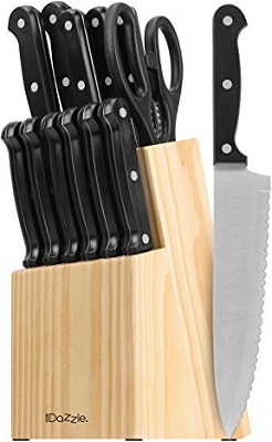 RUN!! CookDazzle 14-piece Knife Set and Wood Block – ONLY $13! (Reg $29.99)